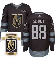 Adidas Golden Knights #88 Nate Schmidt Black 1917 2017 100th Anniversary Stitched NHL Inaugural Season Patch Jersey