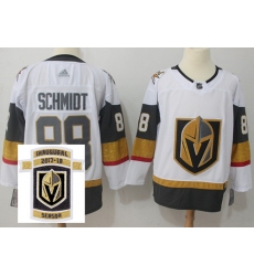 Adidas Golden Knights #88 Nate Schmidt White Road Authentic Stitched NHL Inaugural Season Patch Jersey