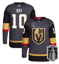 Men Vegas Golden Knights 10 Nicolas Roy Gray 2023 Stanley Cup Final Stitched Jersey