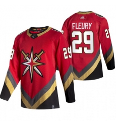 Men Vegas Golden Knights 29 Marc Andre Fleury Red Adidas 2020 21 Reverse Retro Alternate NHL Jersey