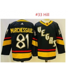 Men Vegas Golden Knights #33 Adin Hill Black 2022 23 Reverse Retro Stitched NHL Jersey