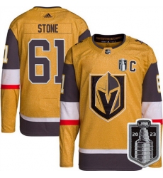 Men Vegas Golden Knights 61 Mark Stone Gold 2023 Stanley Cup Final Stitched Jersey