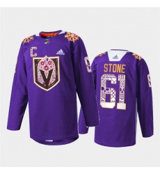Men Vegas Golden Knights 61 Mark Stone Purple Hispanic Heritage Warmup Stitched Jersey