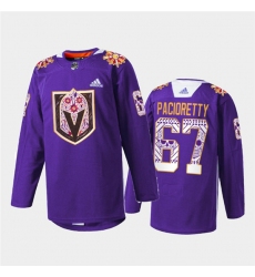 Men Vegas Golden Knights 67 Max Pacioretty Purple Hispanic Heritage Warmup Stitched Jersey