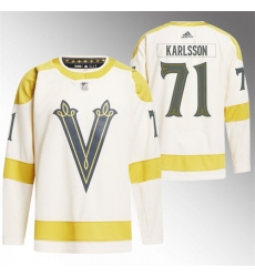 Men Vegas Golden Knights 71 William Karlsson Cream 2024 Winter Classic Breakaway Stitched Jersey