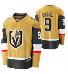 Men Vegas Golden Knights 9 Jack Eichel Alternate Gold Authentic Player NHL Jersey