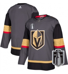 Men Vegas Golden Knights Blank Grey 2023 Stanley Cup Final Stitched Jersey