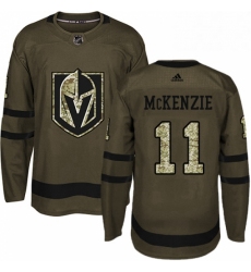 Mens Adidas Vegas Golden Knights 11 Curtis McKenzie Authentic Green Salute to Service NHL Jersey 