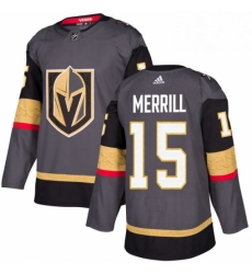 Mens Adidas Vegas Golden Knights 15 Jon Merrill Premier Gray Home NHL Jersey 
