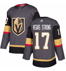 Mens Adidas Vegas Golden Knights 17 Vegas Strong Authentic Gray Home NHL Jersey 