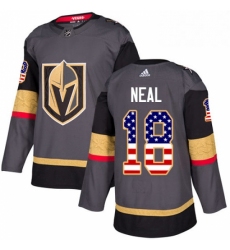 Mens Adidas Vegas Golden Knights 18 James Neal Authentic Gray USA Flag Fashion NHL Jersey 