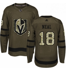 Mens Adidas Vegas Golden Knights 18 James Neal Authentic Green Salute to Service NHL Jersey 
