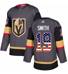 Mens Adidas Vegas Golden Knights 19 Reilly Smith Authentic Gray USA Flag Fashion NHL Jersey 