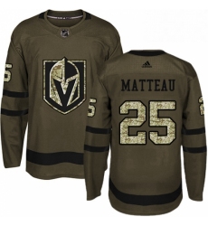 Mens Adidas Vegas Golden Knights 25 Stefan Matteau Authentic Green Salute to Service NHL Jersey 