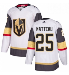 Mens Adidas Vegas Golden Knights 25 Stefan Matteau Authentic White Away NHL Jersey 
