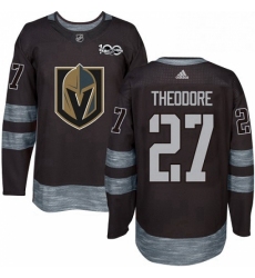 Mens Adidas Vegas Golden Knights 27 Shea Theodore Authentic Black 1917 2017 100th Anniversary NHL Jersey 