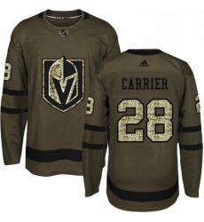 Mens Adidas Vegas Golden Knights 28 William Carrier Authentic Green Salute to Service NHL Jersey 