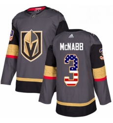 Mens Adidas Vegas Golden Knights 3 Brayden McNabb Authentic Gray USA Flag Fashion NHL Jersey 