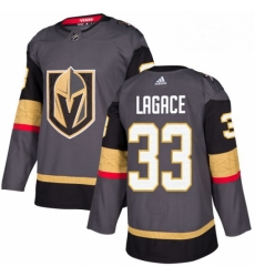 Mens Adidas Vegas Golden Knights 33 Maxime Lagace Authentic Gray Home NHL Jersey 