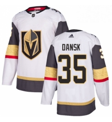 Mens Adidas Vegas Golden Knights 35 Oscar Dansk Authentic White Away NHL Jersey 