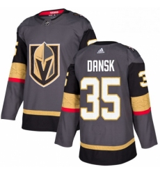 Mens Adidas Vegas Golden Knights 35 Oscar Dansk Premier Gray Home NHL Jersey 