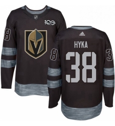 Mens Adidas Vegas Golden Knights 38 Tomas Hyka Authentic Black 1917 2017 100th Anniversary NHL Jersey 