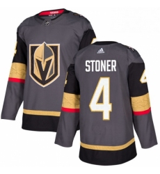 Mens Adidas Vegas Golden Knights 4 Clayton Stoner Authentic Gray Home NHL Jersey 