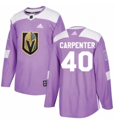 Mens Adidas Vegas Golden Knights 40 Ryan Carpenter Authentic Purple Fights Cancer Practice NHL Jersey 