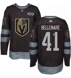 Mens Adidas Vegas Golden Knights 41 Pierre Edouard Bellemare Authentic Black 1917 2017 100th Anniversary NHL Jersey 