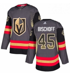 Mens Adidas Vegas Golden Knights 45 Jake Bischoff Authentic Black Drift Fashion NHL Jersey 