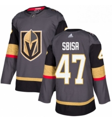 Mens Adidas Vegas Golden Knights 47 Luca Sbisa Authentic Gray Home NHL Jersey 