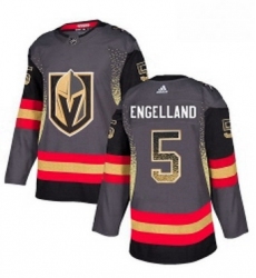 Mens Adidas Vegas Golden Knights 5 Deryk Engelland Authentic Black Drift Fashion NHL Jersey 