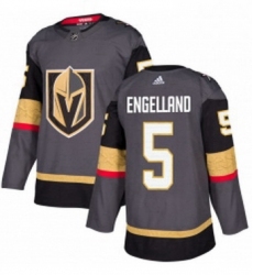 Mens Adidas Vegas Golden Knights 5 Deryk Engelland Authentic Gray Home NHL Jersey 