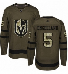 Mens Adidas Vegas Golden Knights 5 Deryk Engelland Authentic Green Salute to Service NHL Jersey 