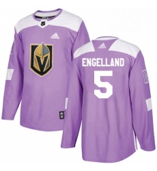 Mens Adidas Vegas Golden Knights 5 Deryk Engelland Authentic Purple Fights Cancer Practice NHL Jersey 