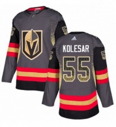 Mens Adidas Vegas Golden Knights 55 Keegan Kolesar Authentic Black Drift Fashion NHL Jersey 