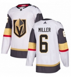 Mens Adidas Vegas Golden Knights 6 Colin Miller Authentic White Away NHL Jersey 