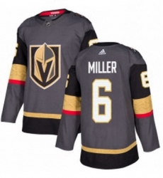 Mens Adidas Vegas Golden Knights 6 Colin Miller Premier Gray Home NHL Jersey 