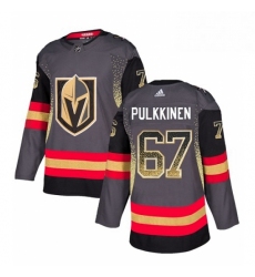 Mens Adidas Vegas Golden Knights 67 Teemu Pulkkinen Authentic Black Drift Fashion NHL Jersey 