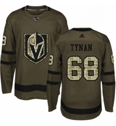 Mens Adidas Vegas Golden Knights 68 TJ Tynan Authentic Green Salute to Service NHL Jersey 