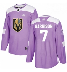 Mens Adidas Vegas Golden Knights 7 Jason Garrison Authentic Purple Fights Cancer Practice NHL Jersey 