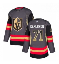 Mens Adidas Vegas Golden Knights 71 William Karlsson Authentic Black Drift Fashion NHL Jersey 
