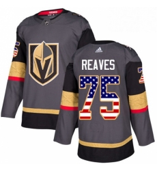 Mens Adidas Vegas Golden Knights 75 Ryan Reaves Authentic Gray USA Flag Fashion NHL Jersey 