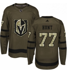 Mens Adidas Vegas Golden Knights 77 Brad Hunt Authentic Green Salute to Service NHL Jersey 