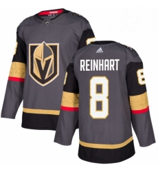 Mens Adidas Vegas Golden Knights 8 Griffin Reinhart Authentic Gray Home NHL Jersey 
