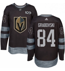 Mens Adidas Vegas Golden Knights 84 Mikhail Grabovski Authentic Black 1917 2017 100th Anniversary NHL Jersey 