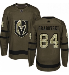 Mens Adidas Vegas Golden Knights 84 Mikhail Grabovski Authentic Green Salute to Service NHL Jersey 