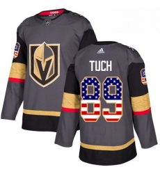 Mens Adidas Vegas Golden Knights 89 Alex Tuch Authentic Gray USA Flag Fashion NHL Jersey 
