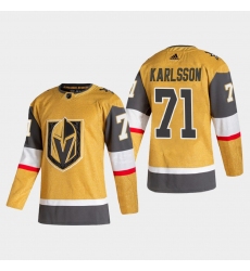 Vegas Golden Knights 71 William Karlsson Men Adidas 2020 21 Authentic Player Alternate Stitched NHL Jersey Gold