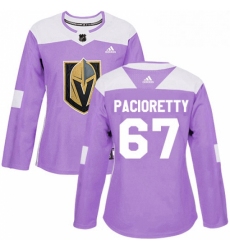 Womens Adidas Vegas Golden Knights 67 Max Pacioretty Authentic Purple Fights Cancer Practice NHL Jersey 